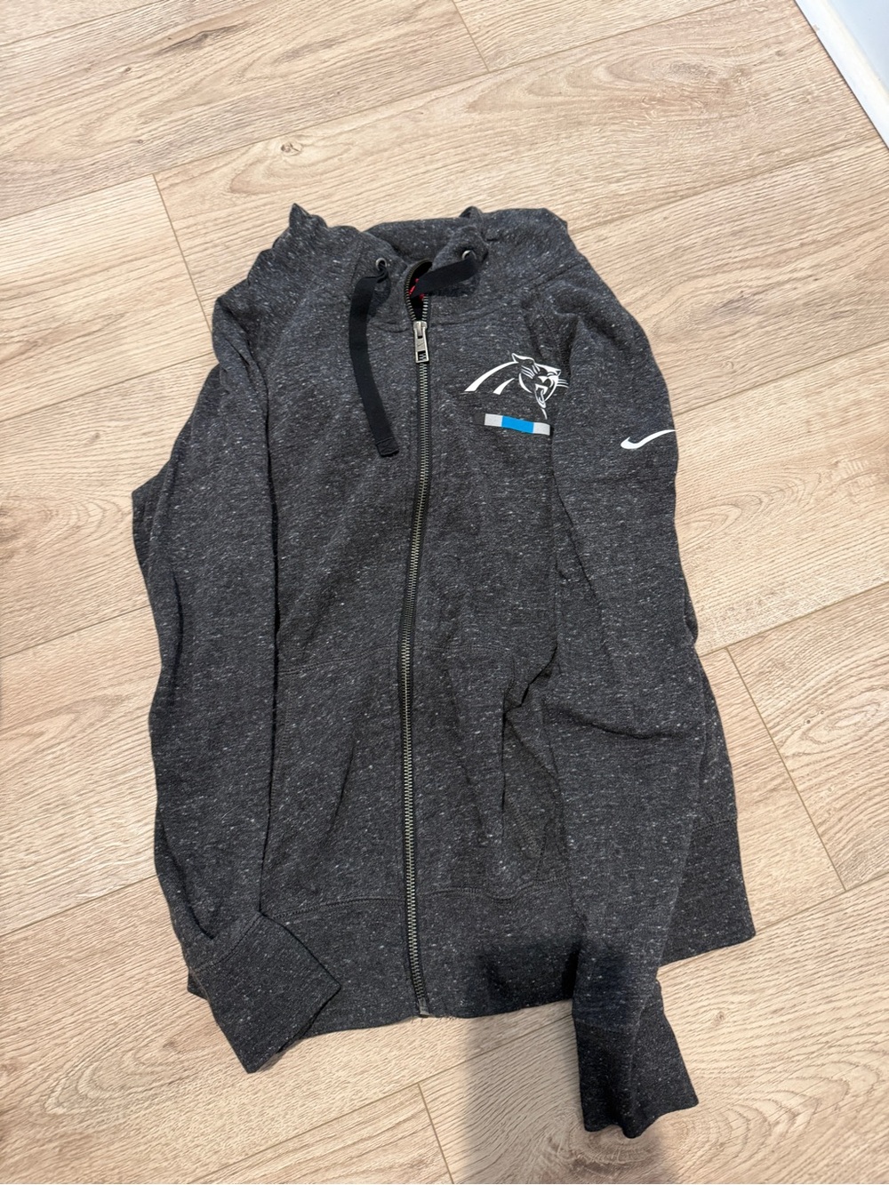 Nike Women Black Heather Full-Zip Hoodie with Team Logo
